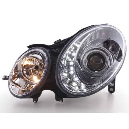 Daylight headlight LED DRL look Mercedes E-Class 211 02-06 chrome