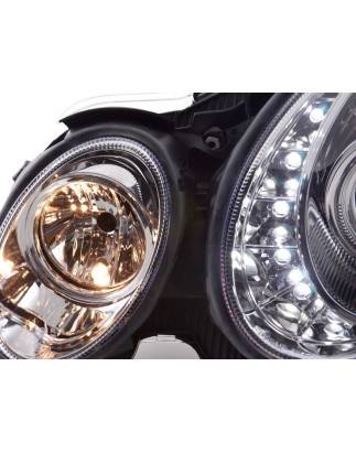 Daylight headlight LED DRL look Mercedes E-Class 211 02-06 chrome