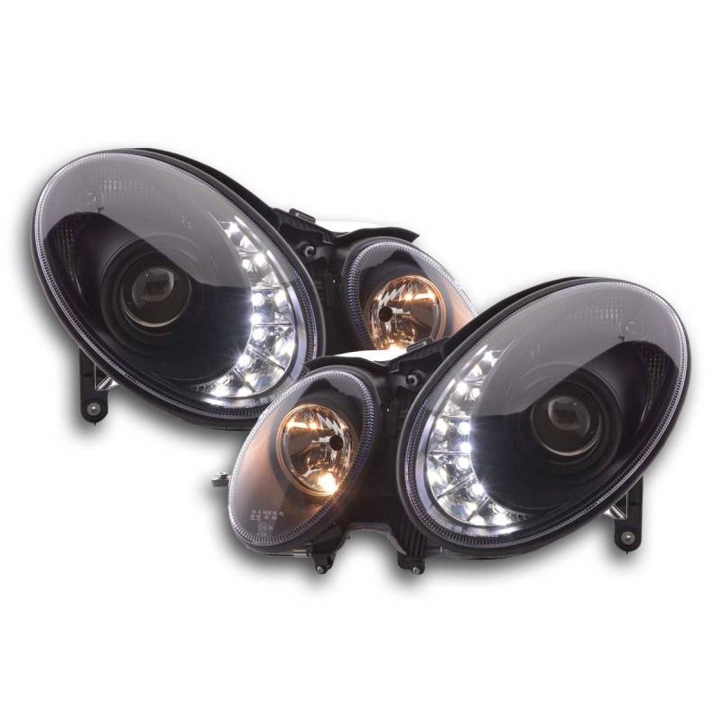 Phare Daylight LED DRL look Mercedes Classe E 211 02-06 noir