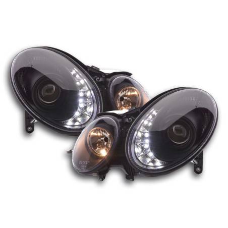 Phare Daylight LED DRL look Mercedes Classe E 211 02-06 noir