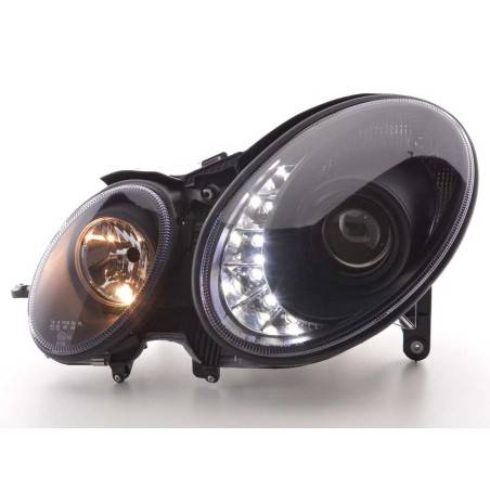 Phare Daylight LED DRL look Mercedes Classe E 211 02-06 noir