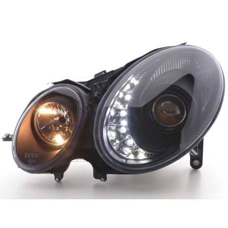 Phare Daylight LED DRL look Mercedes Classe E 211 06-09 noir