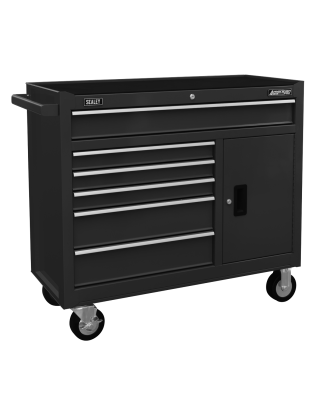 Rollcab 6 Drawer with Ball Bearing Slides - Black