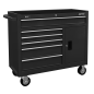 Rollcab 6 Drawer with Ball Bearing Slides - Black