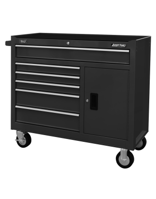 Rollcab 6 Drawer with Ball Bearing Slides - Black