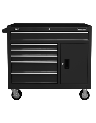 Rollcab 6 Drawer with Ball Bearing Slides - Black