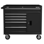 Rollcab 6 Drawer with Ball Bearing Slides - Black