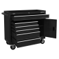 Rollcab 6 Drawer with Ball Bearing Slides - Black