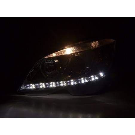 Daylight headlight LED DRL look Mercedes C-Class W204 07-10 chrome