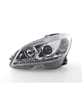 Daylight headlight LED DRL look Mercedes C-Class W204 07-10 chrome