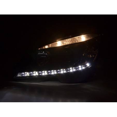 Phare Daylight LED DRL look Mercedes Classe C W204 07-10 noir