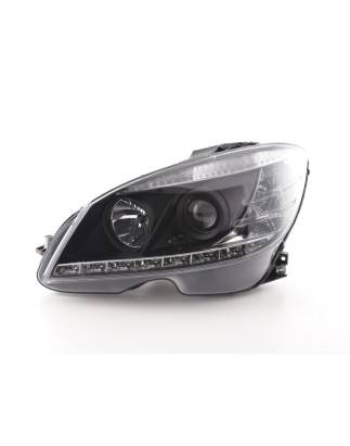 Phare Daylight LED DRL look Mercedes Classe C W204 07-10 noir