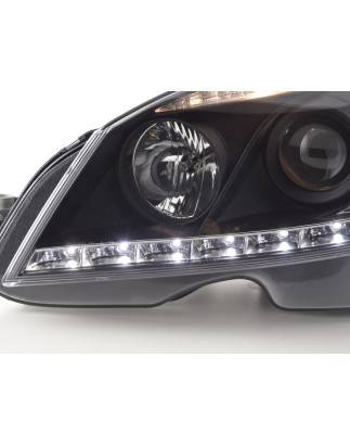 Phare Daylight LED DRL look Mercedes Classe C W204 07-10 noir