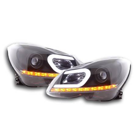 Daylight headlight LED DRL look Mercedes C-Class W204 11-14 black