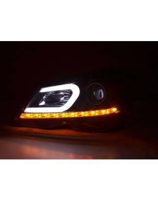 Phare Daylight LED DRL look Mercedes Classe C W204 11-14 noir