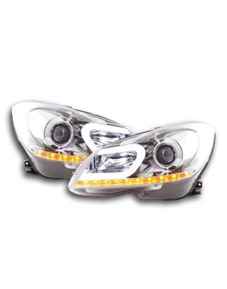 Daylight headlight LED DRL look Mercedes C-Class W204 11-14 chrome