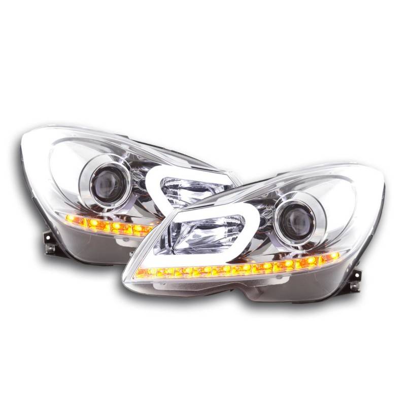 Daylight headlight LED DRL look Mercedes C-Class W204 11-14 chrome