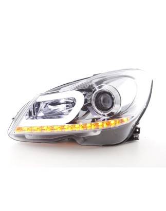 Daylight headlight LED DRL look Mercedes C-Class W204 11-14 chrome