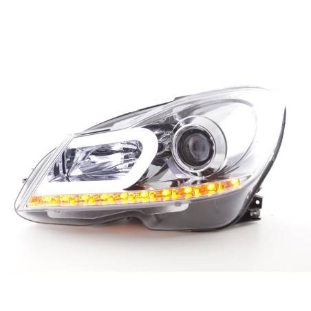 Daylight headlight LED DRL look Mercedes C-Class W204 11-14 chrome