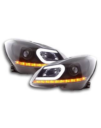 Phare Daylight LED DRL look Mercedes Classe C W204 11-14 noir