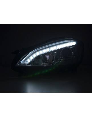 Phares Xenon Daylight LED DRL look Mercedes-Benz Classe S (221) 05-09 chrome