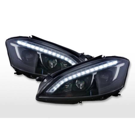 Phare Daylight LED DRL look Mercedes-Benz Classe S (221) 05-09 noir