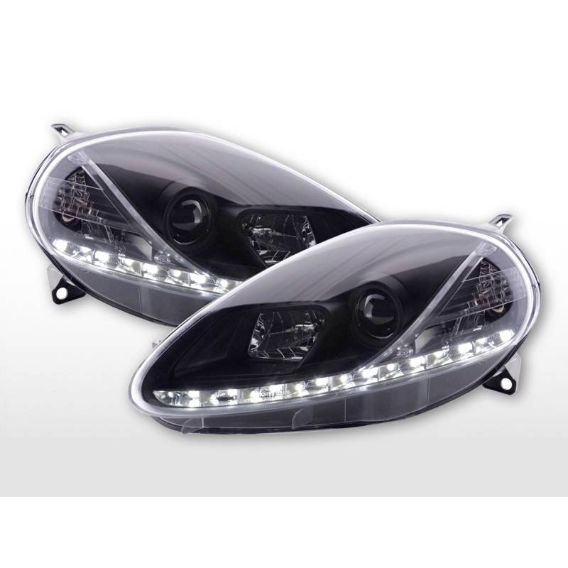 Phare Daylight LED feux de jour Fiat Grande Punto 199 noir