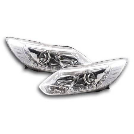 Daylight headlight LED DRL look Ford Focus 3 2010- chrome