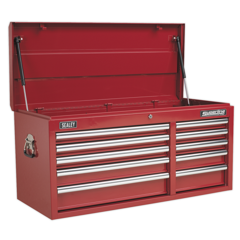 Topchest 10 Drawer with Ball-Bearing Slides Heavy-Duty - Red