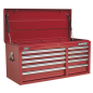 Topchest 10 Drawer with Ball-Bearing Slides Heavy-Duty - Red