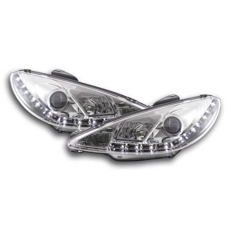 Phare Daylight LED DRL look Peugeot 206 98-07 chrome