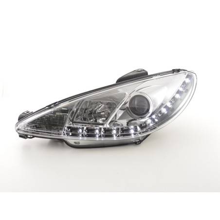 Daylight headlight LED DRL look Peugeot 206 98-07 chrome