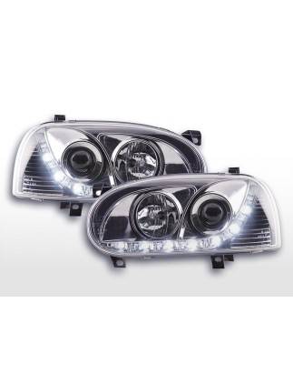 Phare Daylight LED feux de jour VW Golf 3 91-97 chrome