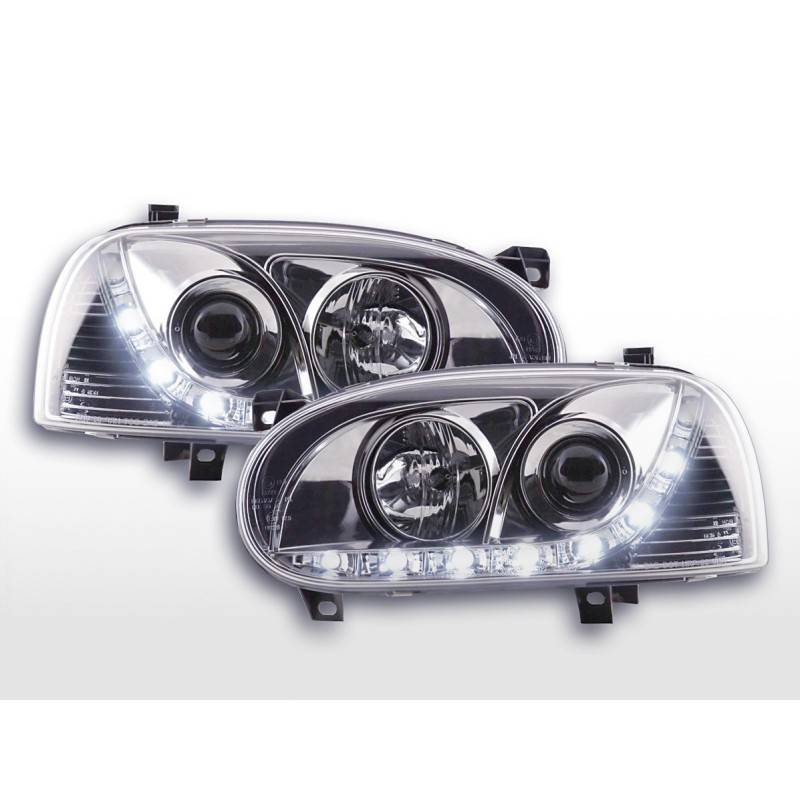 Phare Daylight LED feux de jour VW Golf 3 91-97 chrome