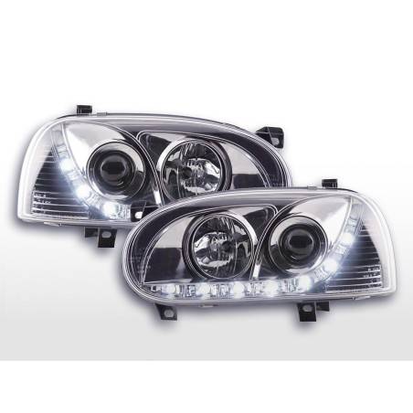 Daylight headlight LED daytime running lights VW Golf 3 91-97 chrome