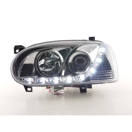 Phare Daylight LED feux de jour VW Golf 3 91-97 chrome