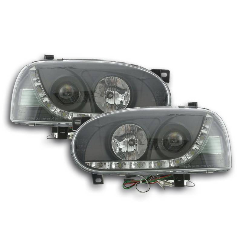 Daylight headlight LED daytime running lights VW Golf 3 91-97 black