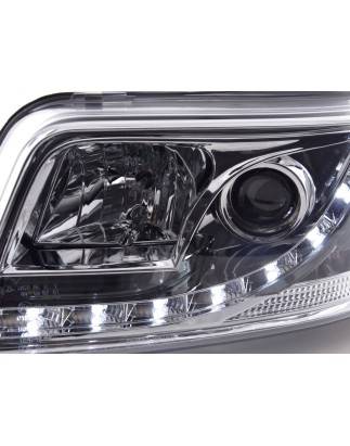 Headlights Daylight LED daytime running lights VW Bus T5 03-09 chrome