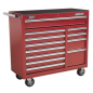 Rollcab 12 Drawer with Ball-Bearing Slides Heavy-Duty - Red