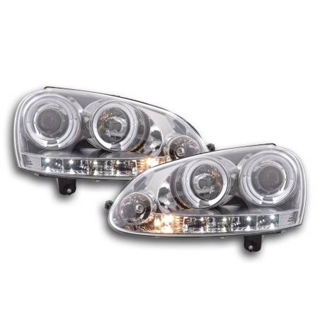 Headlight set VW Golf 5 03-08 chrome