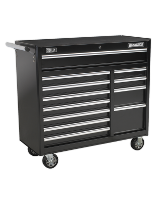 Rollcab 12 Drawer with Ball-Bearing Slides Heavy-Duty - Black