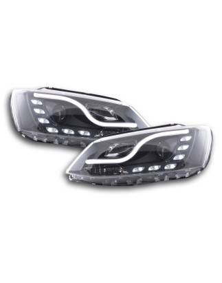 Headlight set Daylight LED daytime running lights VW Jetta 6 11- black