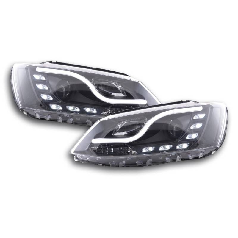 Headlight set Daylight LED daytime running lights VW Jetta 6 11- black