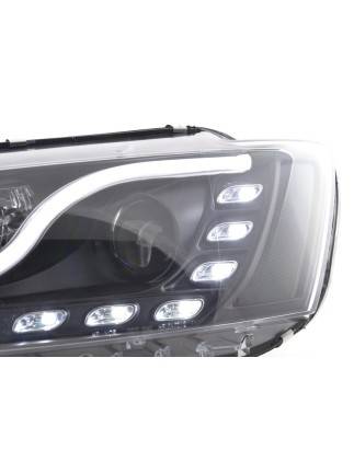 Headlight set Daylight LED daytime running lights VW Jetta 6 11- black