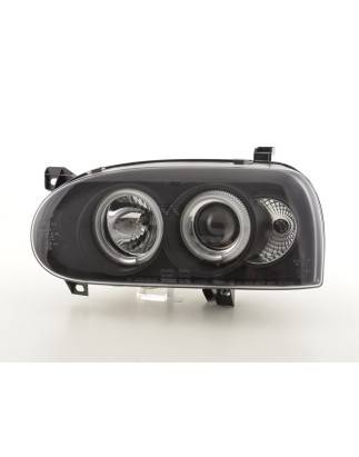 Phares Angel Eyes CCFL VW Golf 3 92-98 noir