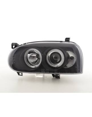 Headlight set Angel Eyes CCFL VW Golf 3 92-98 black