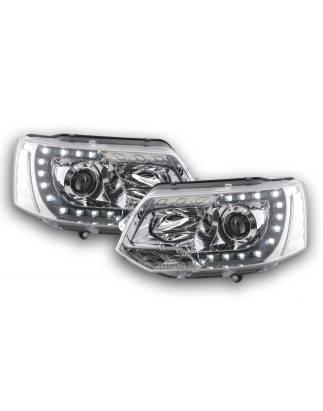 Headlights Daylight LED daytime running lights VW Bus T5 from 2009 chrome