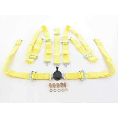 Harnais ceinture harnais 5 points harnais racing universel jaune