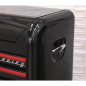 Retro Style Wide Topchest & Rollcab Combination 10 Drawer-Black with Red Anodised Drawer Pulls