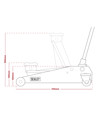 Short Chassis Trolley Jack 1.5 Tonne